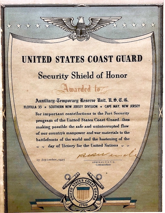 1945 Security Shield of Honor Award